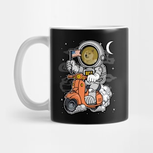 Astronaut Scooter Dogecoin DOGE Coin To The Moon Crypto Token Cryptocurrency Blockchain Wallet Birthday Gift For Men Women Kids Mug